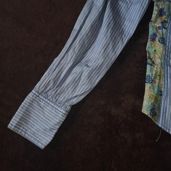 NWT 3J Johnny Was Button Up Top Small Blue Embroidered Paisley Pattern - Picture 6 of 10